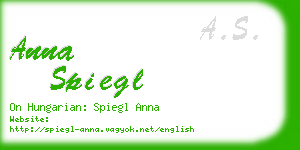 anna spiegl business card